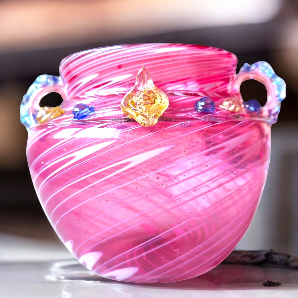 Murano Ca. 1880 Dr. Antonio Salviati Pink Phoenician Blown Glass Vase