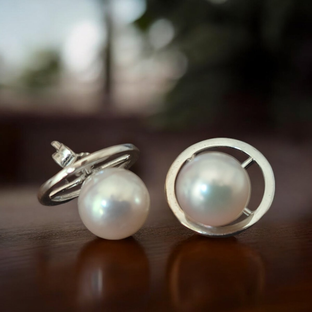 Boucles d'Oreilles 2-en-1 En Or Et Perles Des Mers De Sud 8 mm-photo-2
