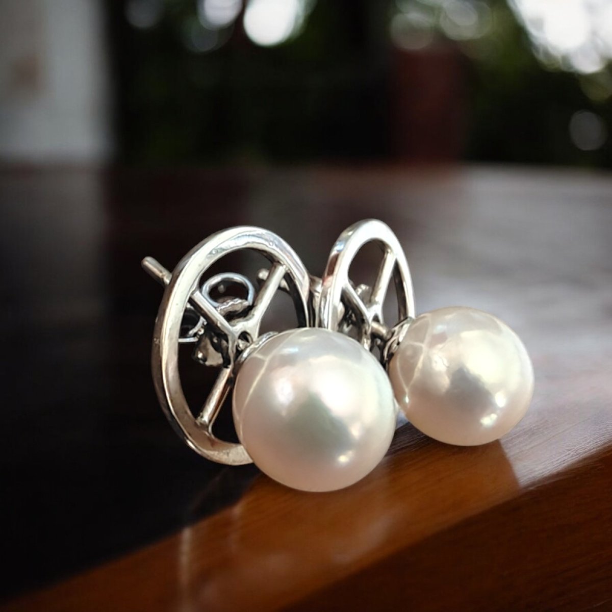 Boucles d'Oreilles 2-en-1 En Or Et Perles Des Mers De Sud 8 mm-photo-3