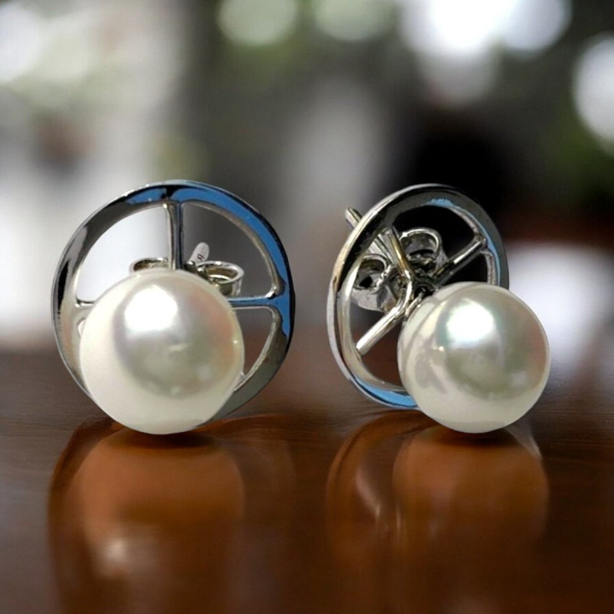 Boucles d'Oreilles 2-en-1 En Or Et Perles Des Mers De Sud 8 mm-photo-4