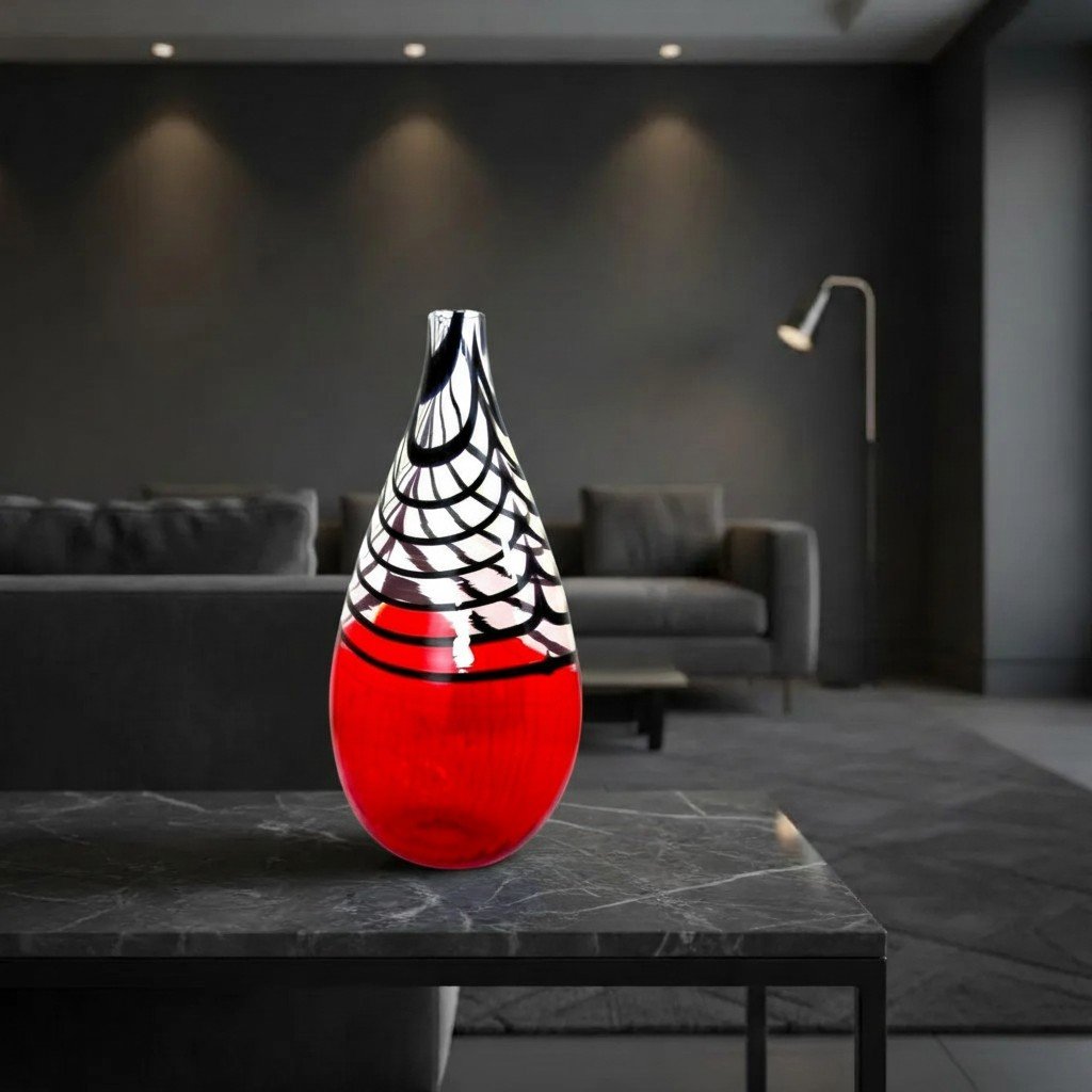 Blown Glass Art Vase By Stefano Dalla Valentina, Murano-photo-2