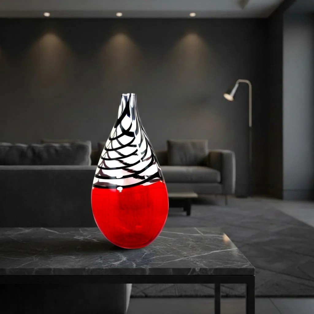 Blown Glass Art Vase By Stefano Dalla Valentina, Murano