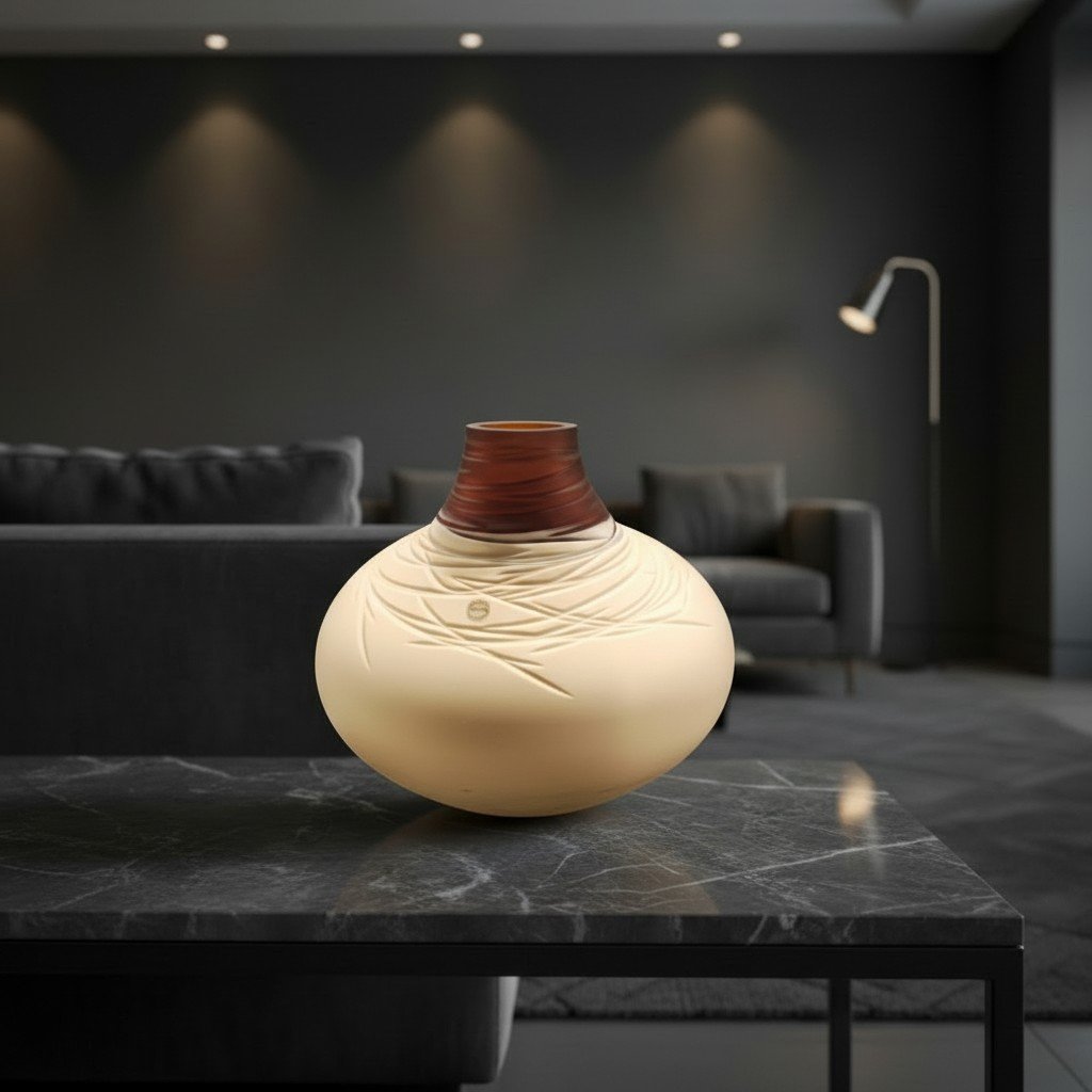 Murano Salviati Caramello Art Glass Vase Luca Nichetto