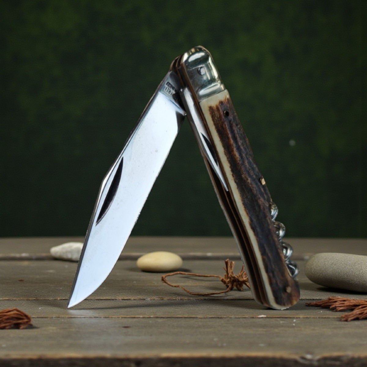 Ld Stock From The 1970s Pius Lang 3 Blade Stag Pocket Knife - Limited Series