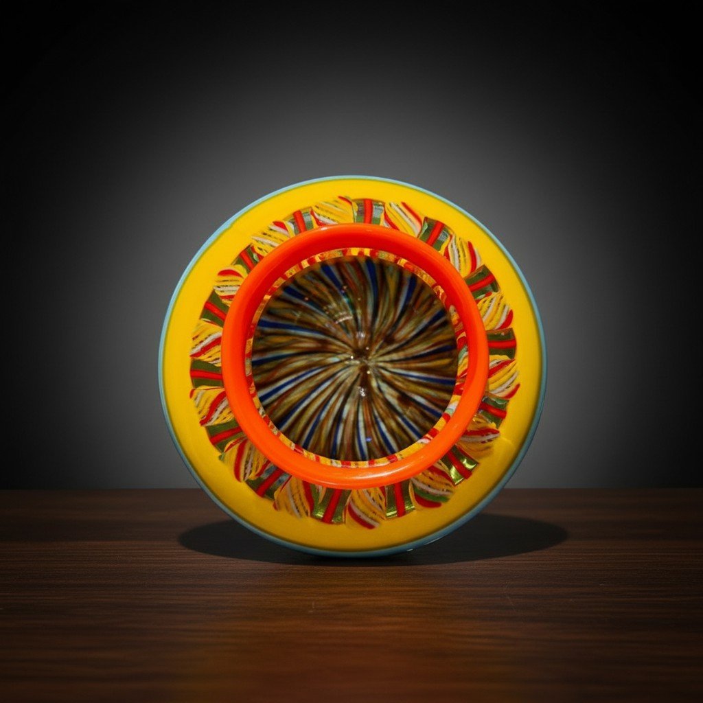 Vase en Verre de Murano, Pièce Unique Réalisée à La Main par Schiavon-photo-3