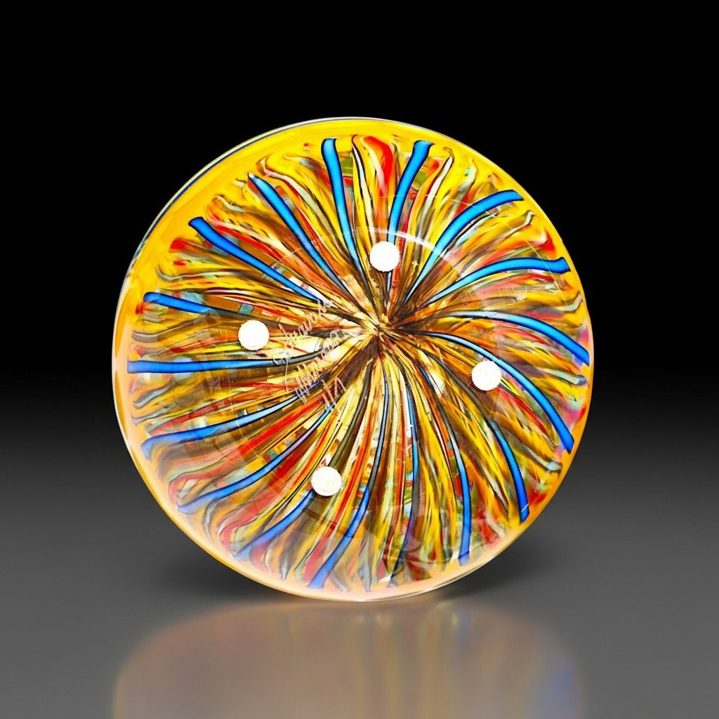 Vase en Verre de Murano, Pièce Unique Réalisée à La Main par Schiavon-photo-4