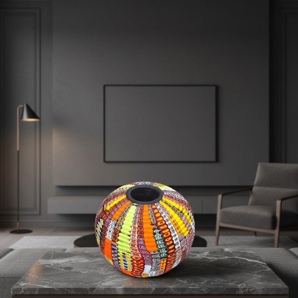 Vase en Verre Soufflé à Murrines Polychromes – Schiavon Murano, 1/1-photo-3