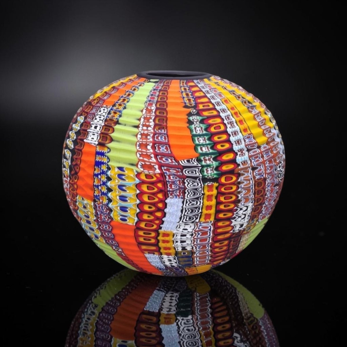 Vase en Verre Soufflé à Murrines Polychromes – Schiavon Murano, 1/1
