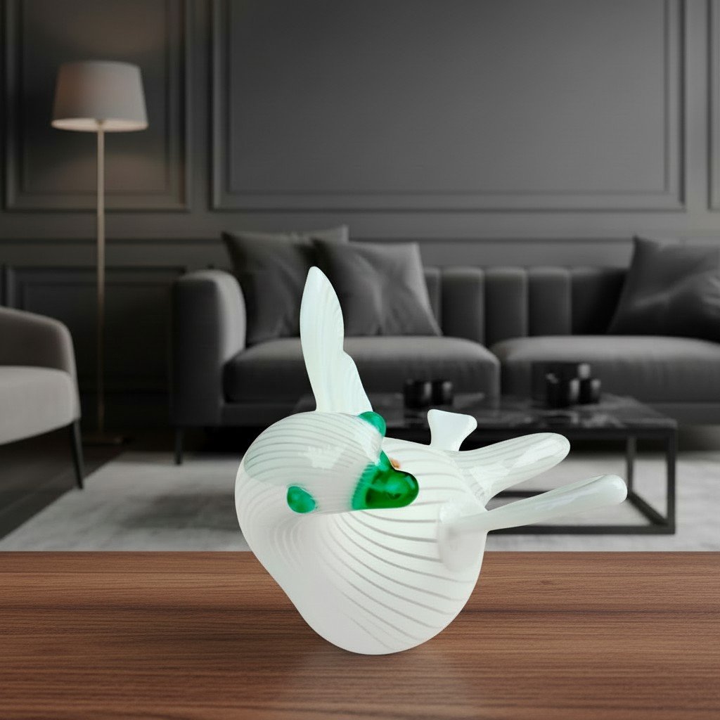 Anzolo Fuga (angelo Fuga) For A.ve.m. – Murano, Circa 1956 Pigeon In Lattimo Glass Canes-photo-3