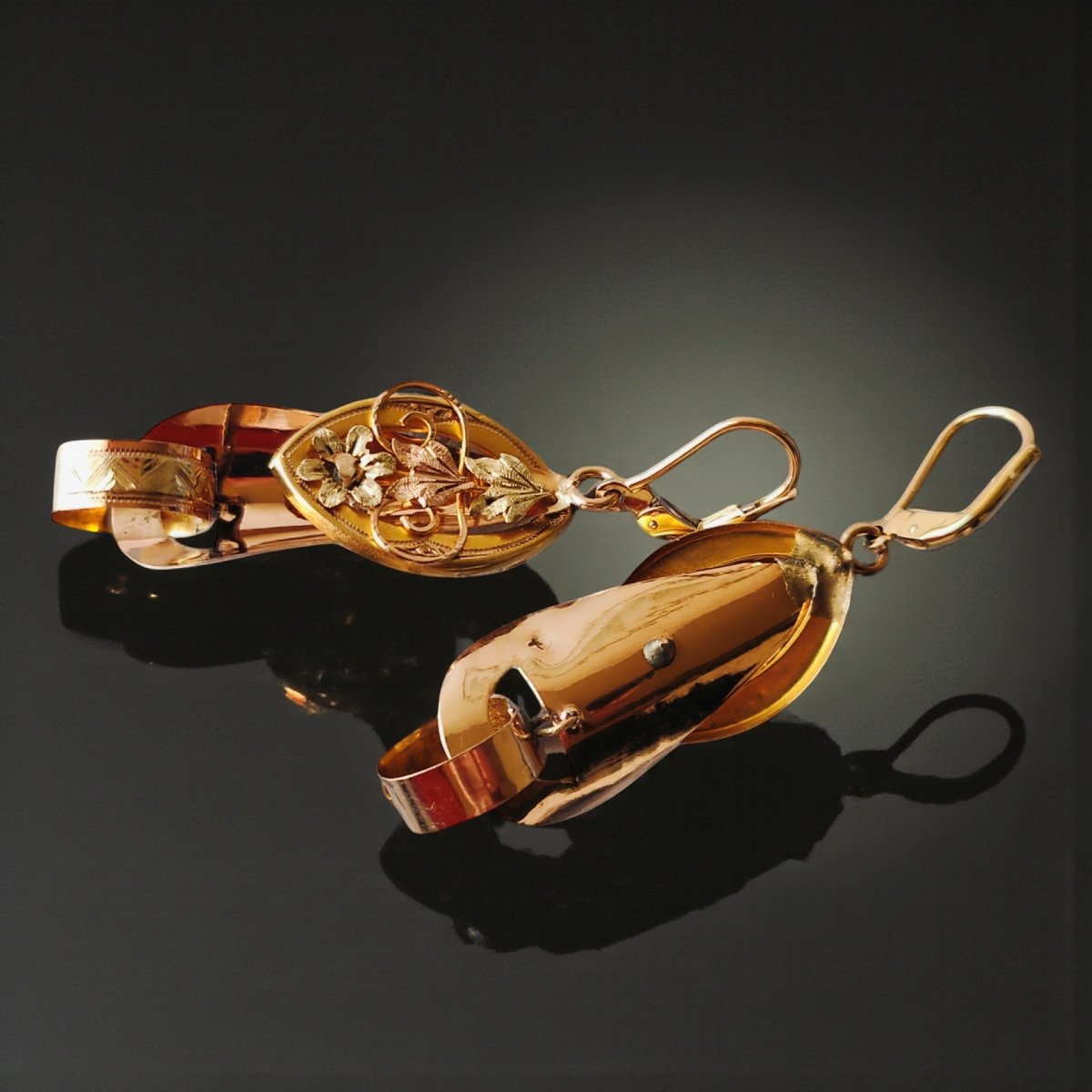 Pair Of Bourbon Drop Earrings, Southern Italy, Circa 1840-1870-photo-2