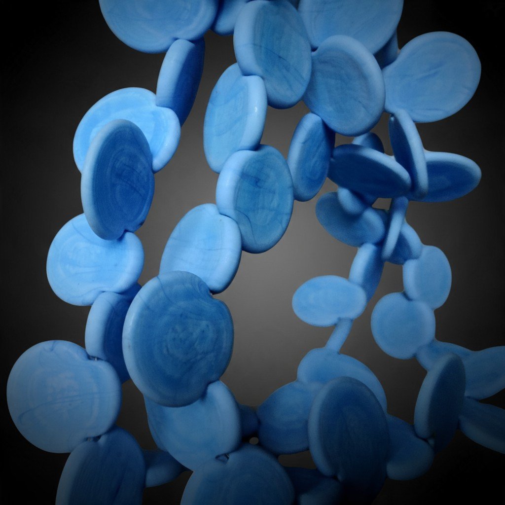 Collier en verre de Murano travaillé au chalumeau – Bleu pervenche-photo-1