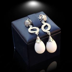 100% Natural Saltwater Tridacna Clam Pearls Earrings