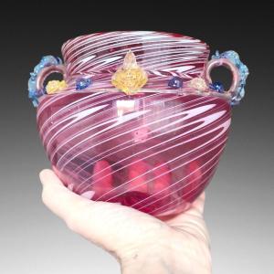 Murano Dr. Antonio Salviati 1880 Ca Blown Glass Vase, 