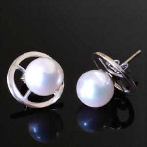 Pair Of 8 Mm Australian Cultured Pearl Stud Earrings With Removable White Gold Jackets