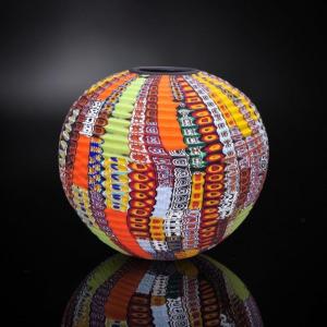 Vase en Verre Soufflé à Murrines Polychromes – Schiavon Murano, 1/1