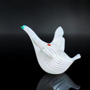 Anzolo Fuga (Angelo Fuga) pour A.Ve.M. – Murano, vers 1956 Colombe en verre à cannes de lattimo