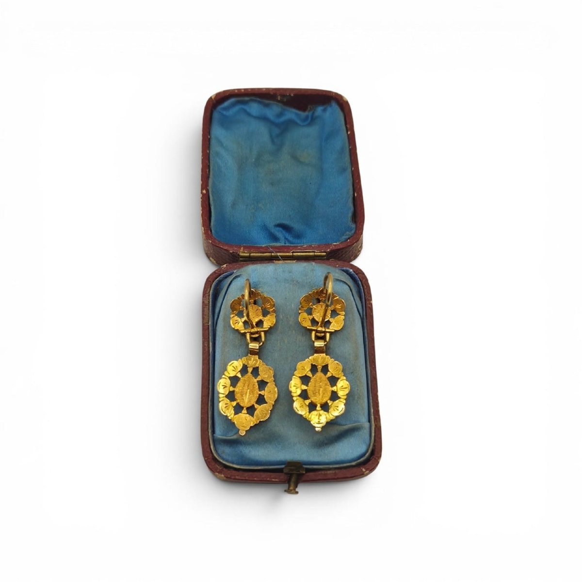 Boucles d'oreilles anciennes « Charros », XIXe siècle, Salamanque, or jaune 18 carats, diamants-photo-2