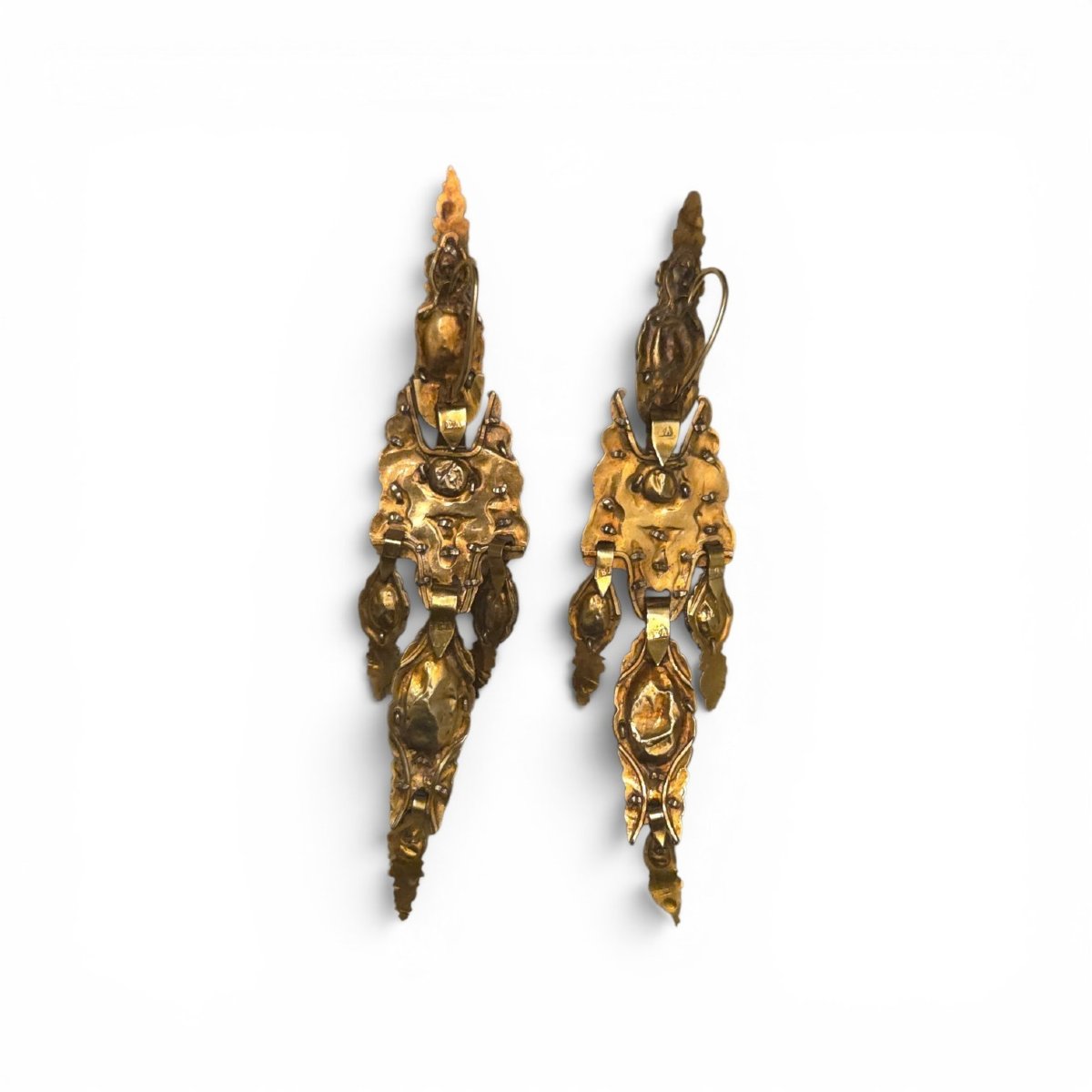 Antique Catalan Emerald Earrings Girandolen -photo-2