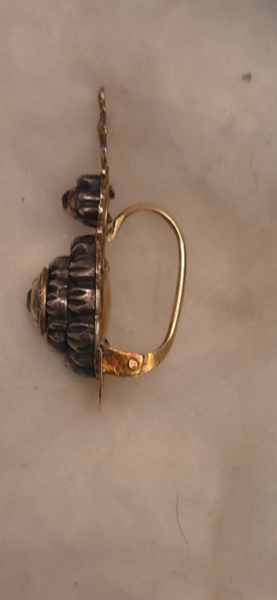 Antique Catalan Emerald Earrings Girandolen -photo-2