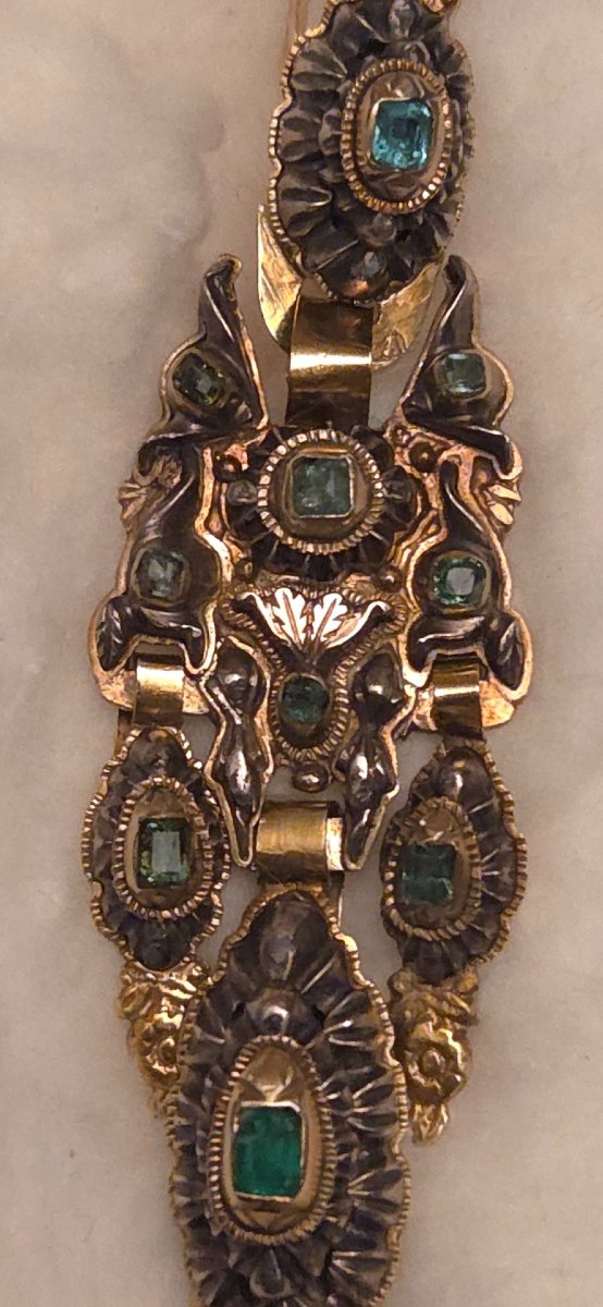 Antique Catalan Emerald Earrings Girandolen -photo-5
