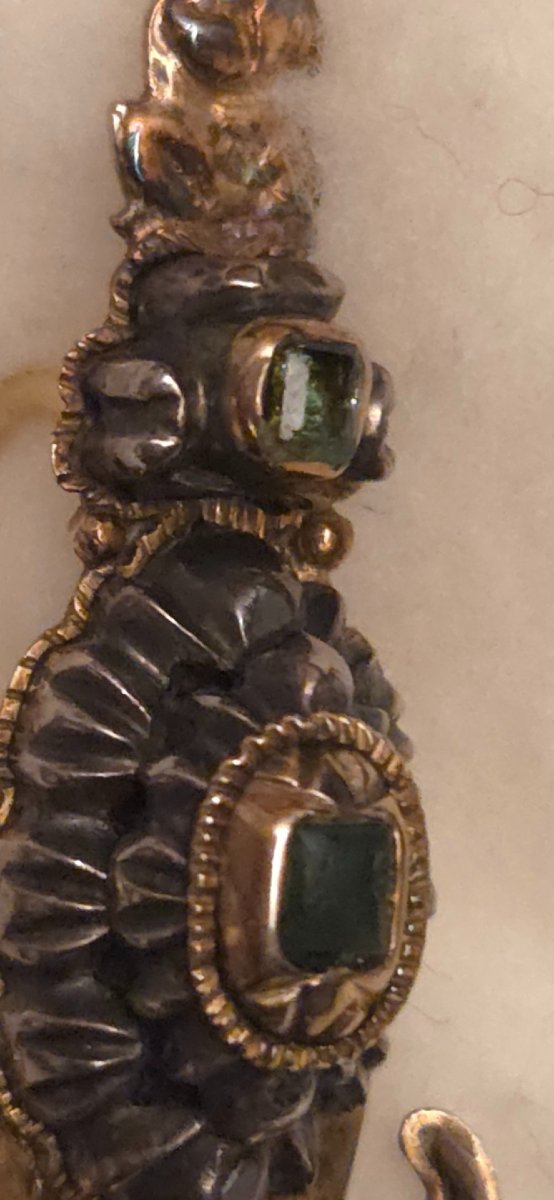 Antique Catalan Emerald Earrings Girandolen -photo-6
