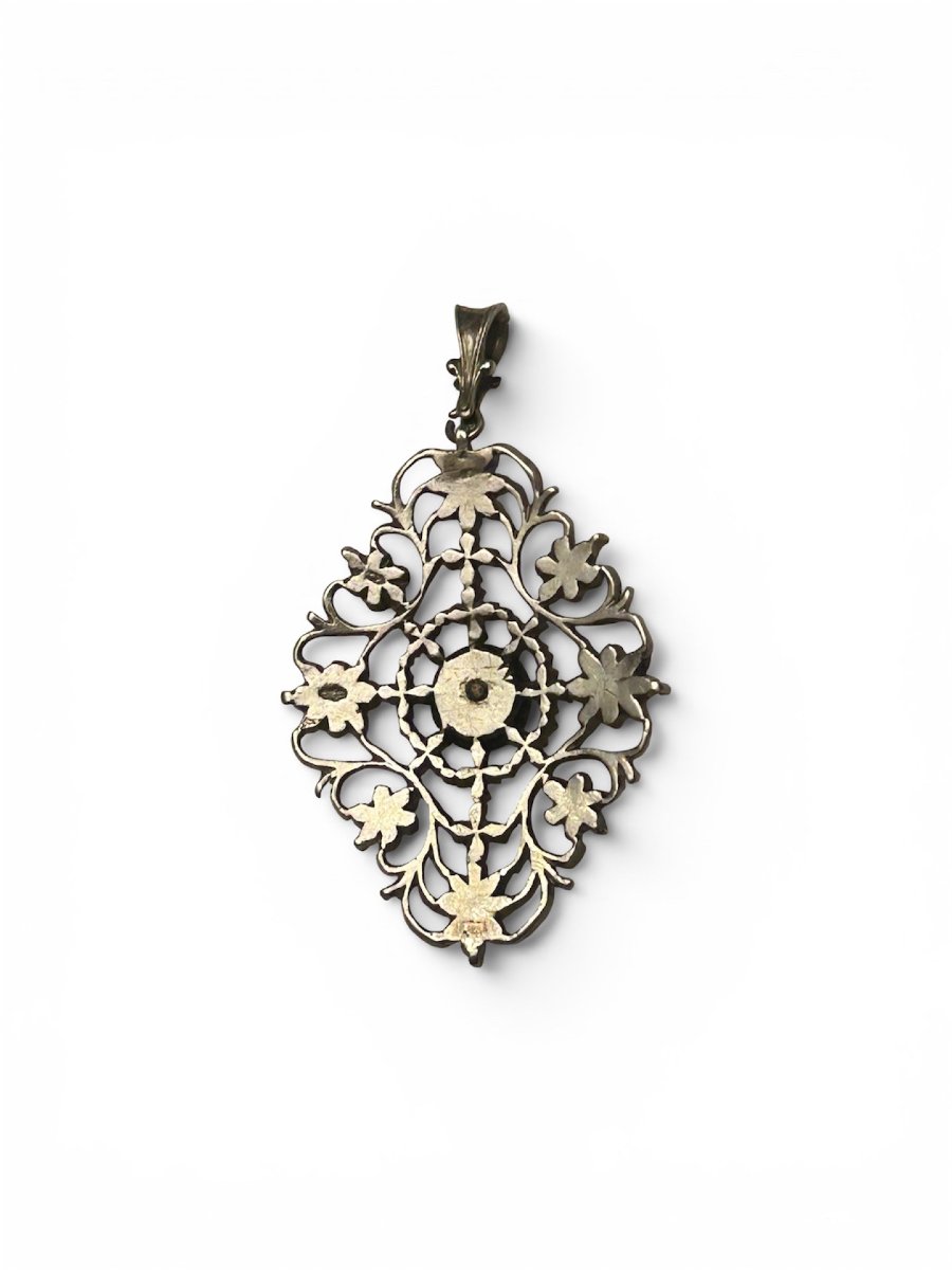 Antique Diamond Pendant, Victorian Era, 1890-photo-2