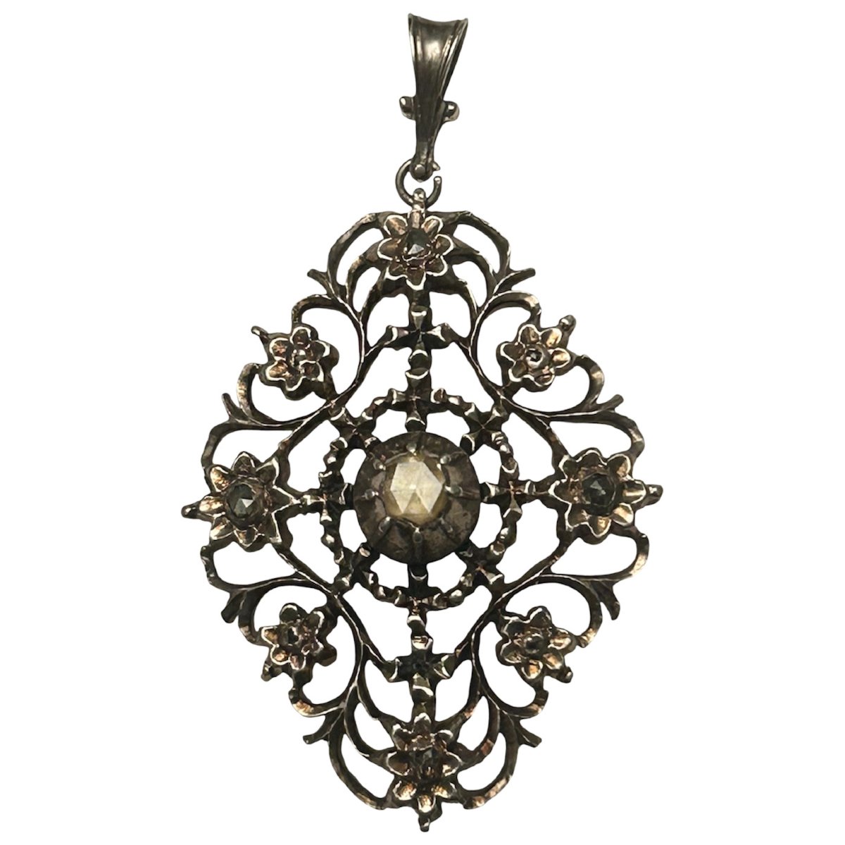 Antique Diamond Pendant, Victorian Era, 1890