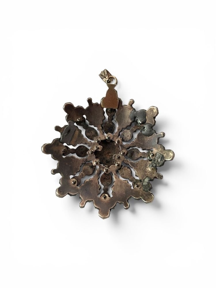 Antique Bohemian Garnet Pendant, Victorian Era, 1880-photo-2
