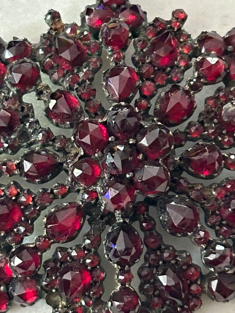 Antique Bohemian Garnet Pendant, Victorian Era, 1880-photo-4