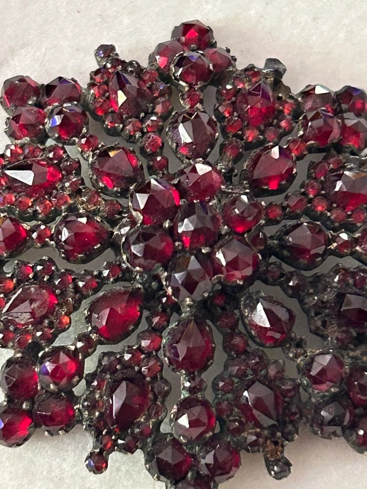 Antique Bohemian Garnet Pendant, Victorian Era, 1880-photo-1