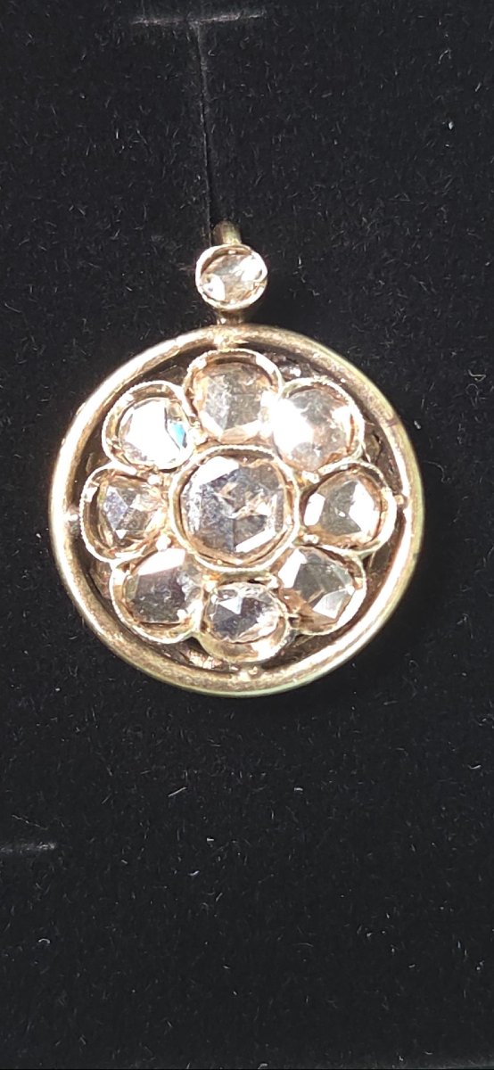 Boucles d'oreilles anciennes de style victorien, diamants taille rose-photo-1