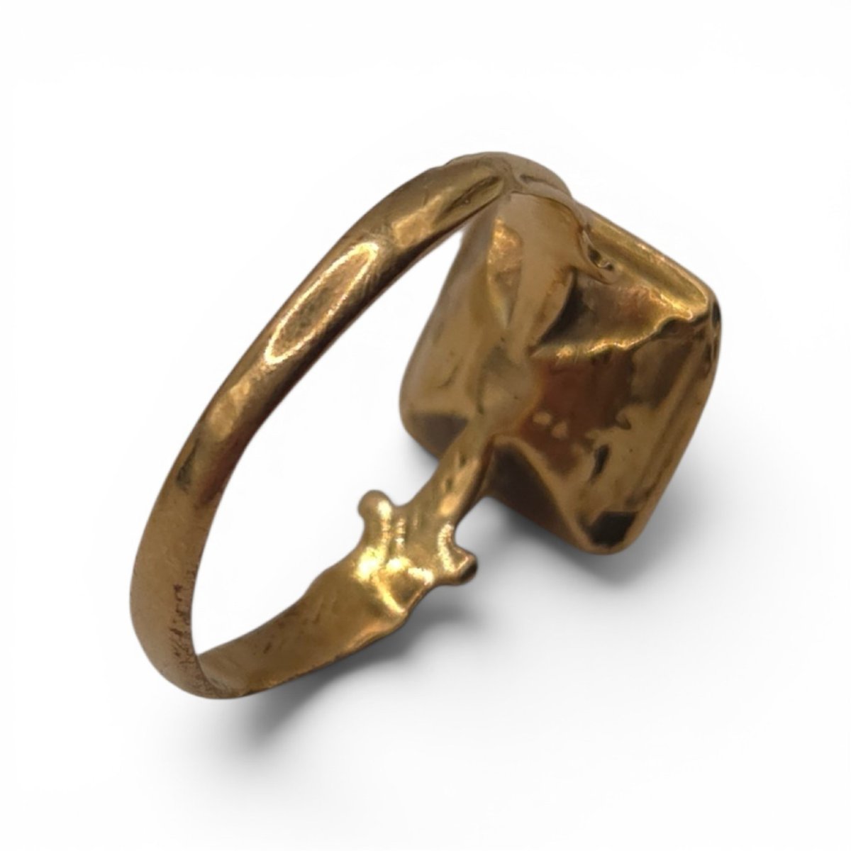 Bague antique à émeraude, style gothique, or 18 carats, XIIIe-XVe siècle, Salzbourg (Nonnberg)-photo-3