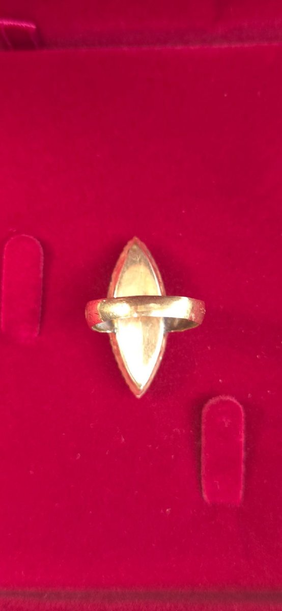 Bague ancienne victorienne en or jaune 18 carats avec diamants et émail-photo-2