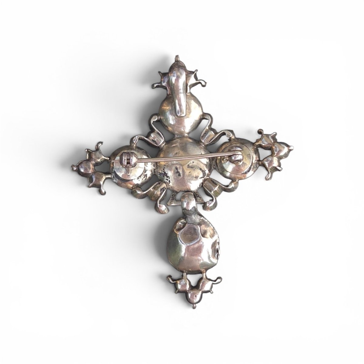 Antique Rock Crystal Pendant-brooch, Silver, France-photo-2