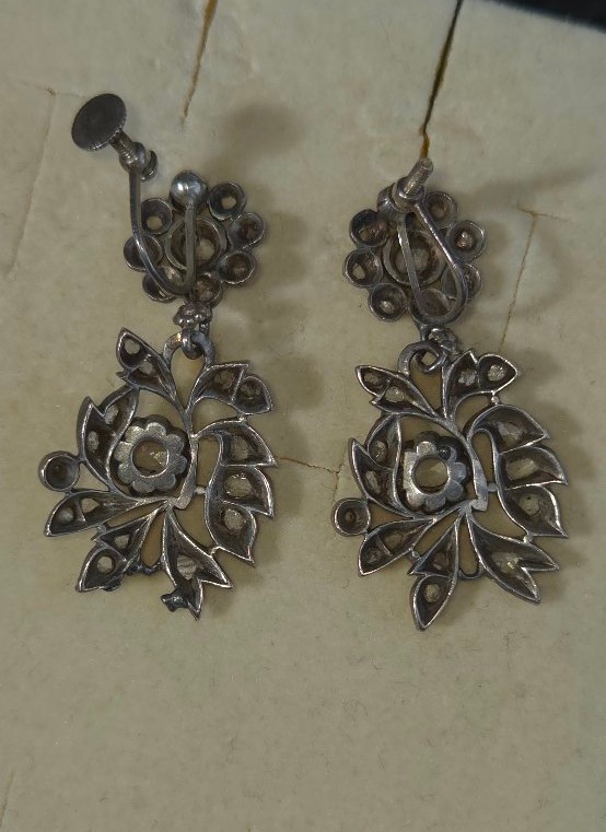 Antique Victorian-style Hoop Earrings Set With Diamonds-photo-1