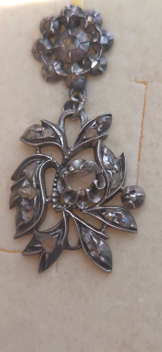 Antique Victorian-style Hoop Earrings Set With Diamonds-photo-2