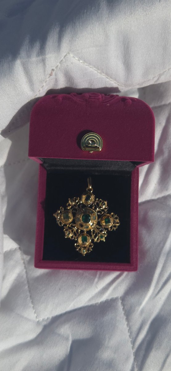 Pendentif antique en forme de croix ibérique, XVIIe siècle-photo-2