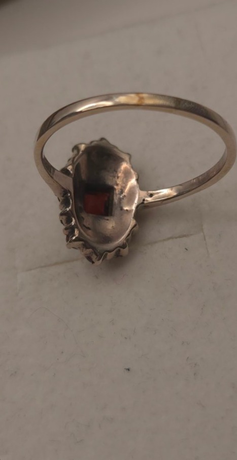 Antique Ring Art Déco 935 Silber, Garnet-photo-2