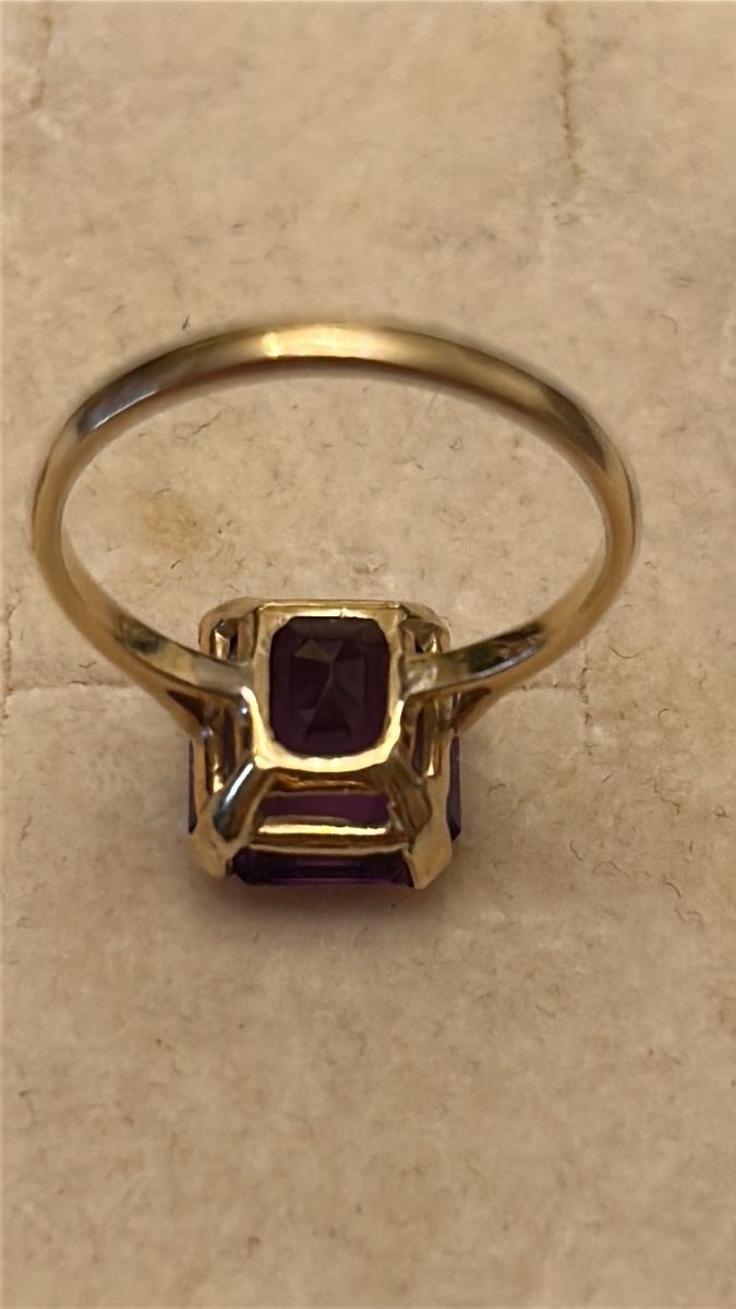 Ensemble de bijoux anciens en améthyste (demi-parure) en or jaune, fin du XIXe siècle-photo-3