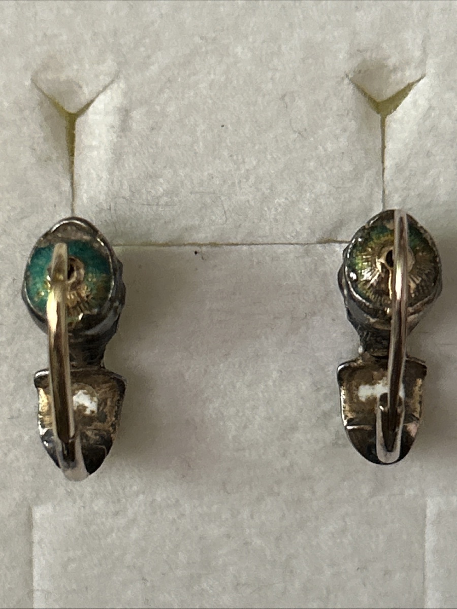 Museal Antique Moretti Earrings, Renaissance, Table-cut Rubies, Venetian Jewelry-photo-2