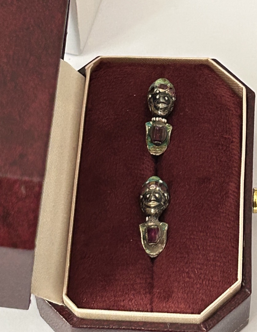 Museal Antique Moretti Earrings, Renaissance, Table-cut Rubies, Venetian Jewelry-photo-3