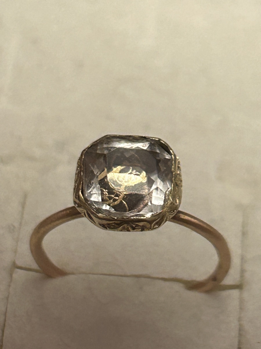 Bague ancienne pour femme en cristal Stuart, style baroque, 1680-1720-photo-1