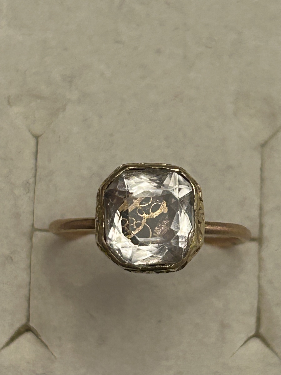 Bague ancienne pour femme en cristal Stuart, style baroque, 1680-1720-photo-2