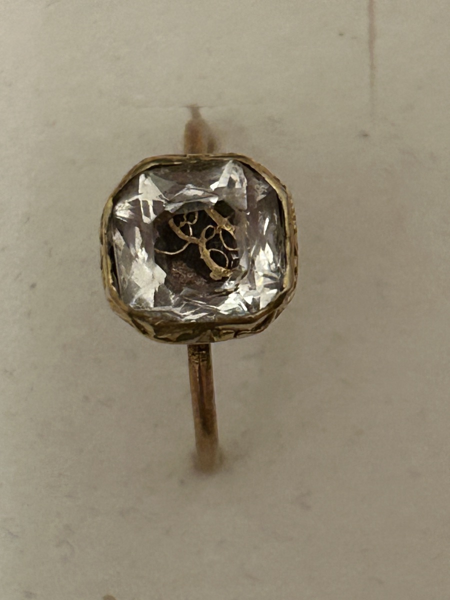 Bague ancienne pour femme en cristal Stuart, style baroque, 1680-1720-photo-4