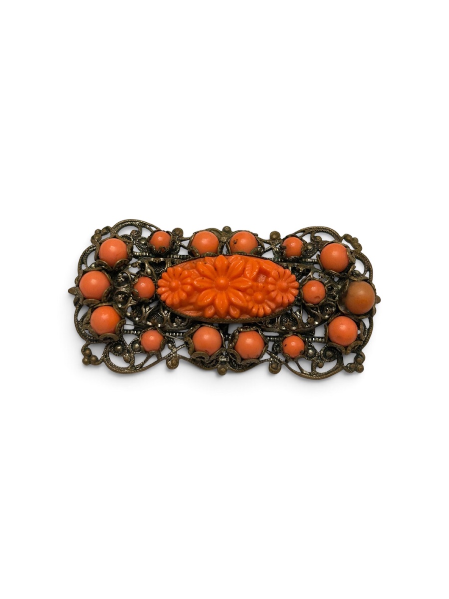 Broche antique en filigrane de Gablonz, années 1920 