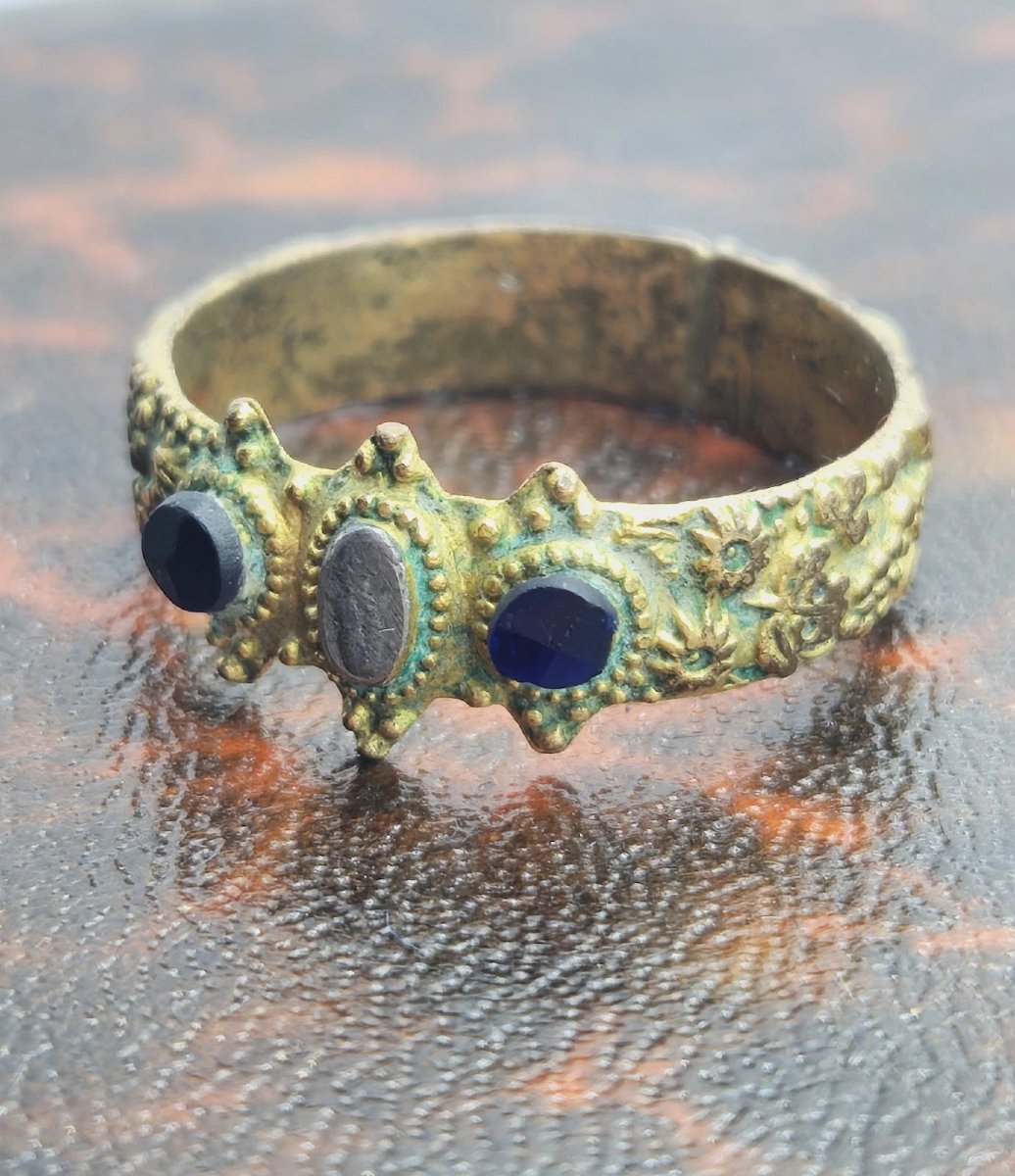 Antique Gilded Bronze Ring, From Southern Germany, In The Bajuvarian Style, A Ring From...-photo-3