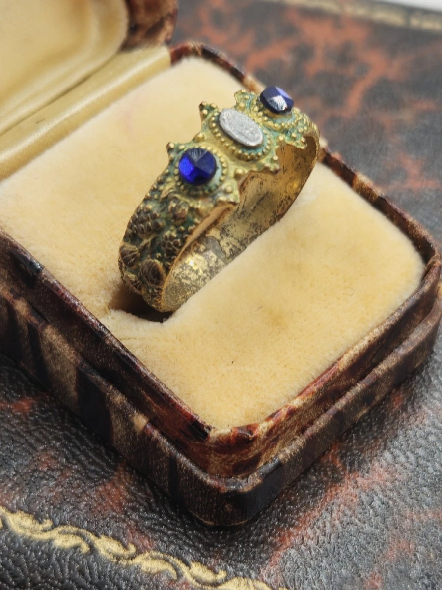 Antique Gilded Bronze Ring, From Southern Germany, In The Bajuvarian Style, A Ring From...-photo-4