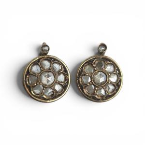 Antique Victorian-style Earrings With Rose-cut Diamonds