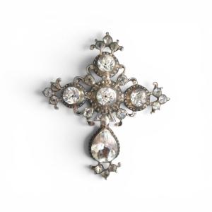 Antique Rock Crystal Pendant-brooch, Silver, France