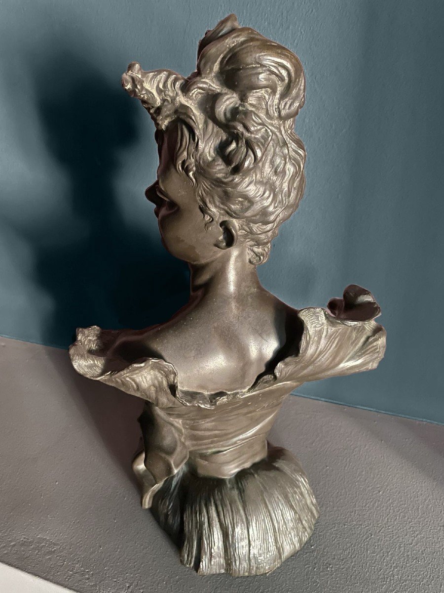Bronze Sculpture Of A Young Woman - Signed Antonÿ-photo-3